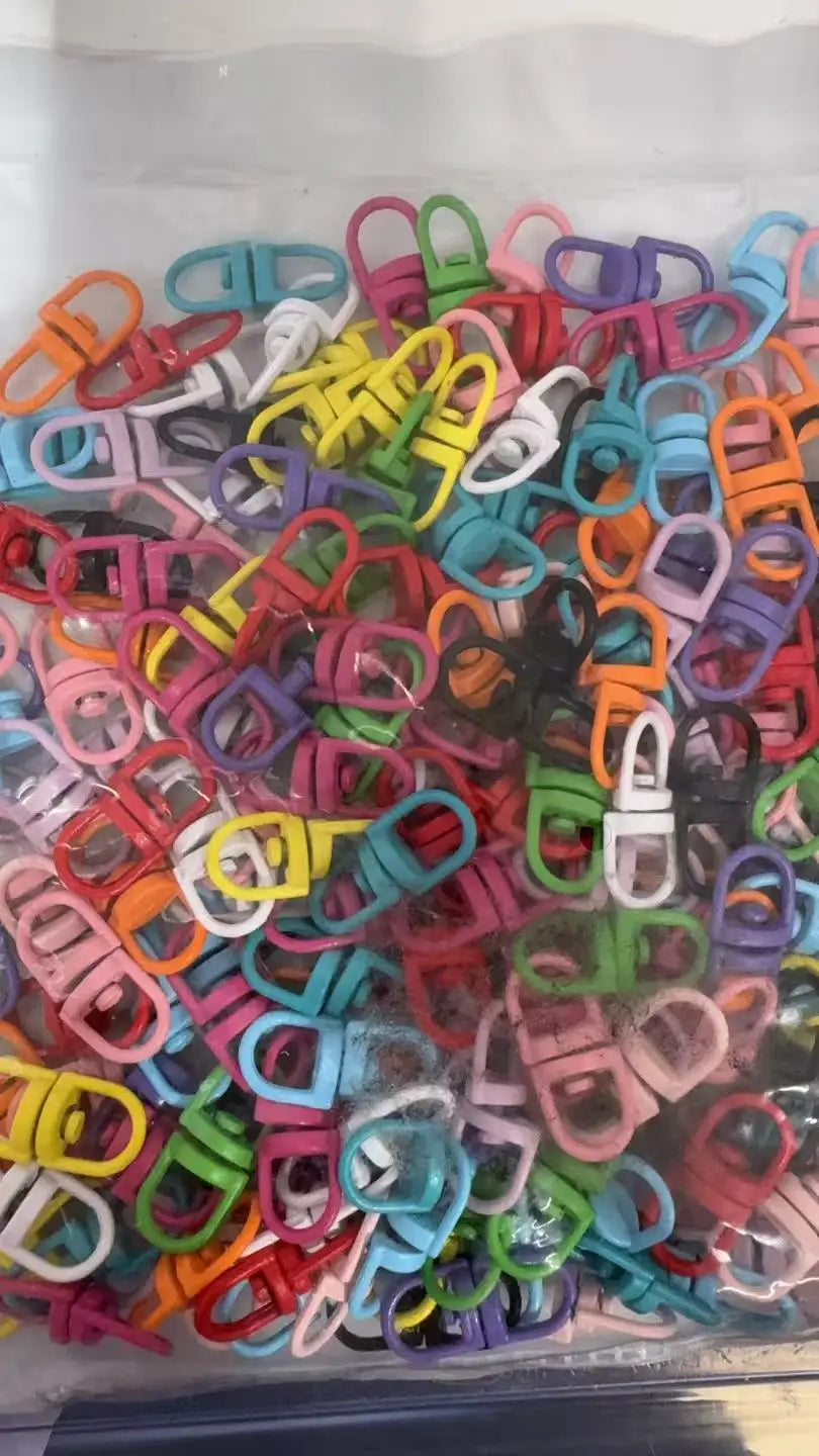 DIY Jewelry Accessories Enamel Colored Eight Shape Swivel Clasp Connector Anti Loss Keychain Dog Clasp Pendant