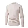 European  American Mock Neck Base Layer Men's Solid Color Sweater Slim Fit Casual Long Sleeve Thermal Knitwear Thick Top