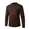 European  American Mock Neck Base Layer Men's Solid Color Sweater Slim Fit Casual Long Sleeve Thermal Knitwear Thick Top