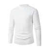 European  American Mock Neck Base Layer Men's Solid Color Sweater Slim Fit Casual Long Sleeve Thermal Knitwear Thick Top