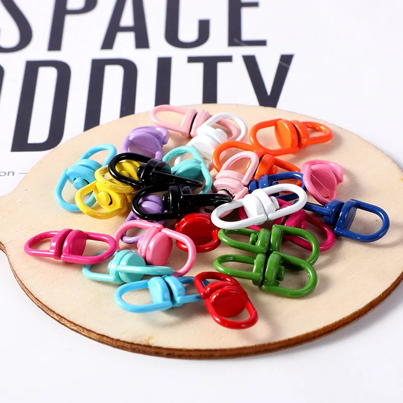 DIY Jewelry Accessories Enamel Colored Eight Shape Swivel Clasp Connector Anti Loss Keychain Dog Clasp Pendant