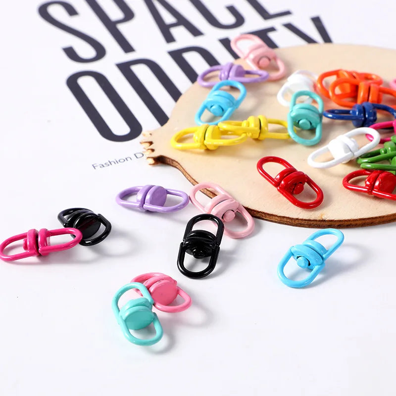 DIY Jewelry Accessories Enamel Colored Eight Shape Swivel Clasp Connector Anti Loss Keychain Dog Clasp Pendant