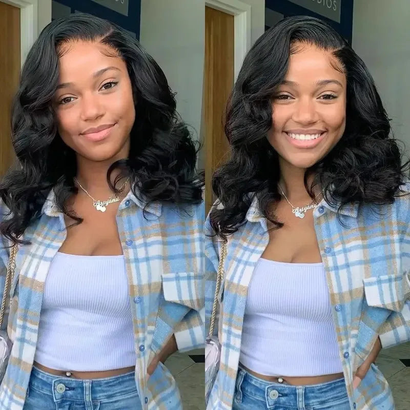 Short Loose Body Wave Wavy Lace Front Human Hair Wigs for Black Women Full Hd Frontal Wig Human Hair Ocean Wave Bob Wigs