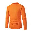 European  American Mock Neck Base Layer Men's Solid Color Sweater Slim Fit Casual Long Sleeve Thermal Knitwear Thick Top