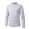 European  American Mock Neck Base Layer Men's Solid Color Sweater Slim Fit Casual Long Sleeve Thermal Knitwear Thick Top