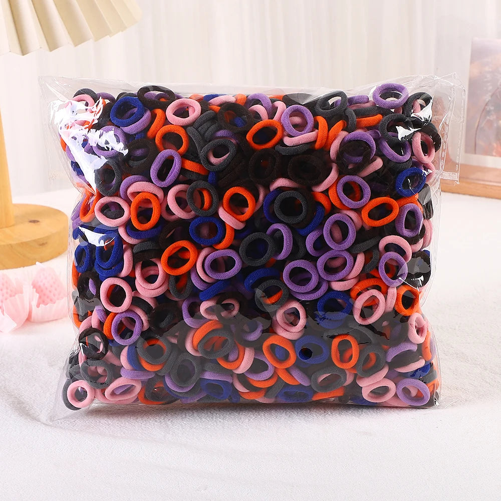 50/100/200Pcs Solid Color Hair Bands for Girls Kids Ponytail Hold Hair Tie Rubber Bands Hairhoop Scrunchie Hair Accessories