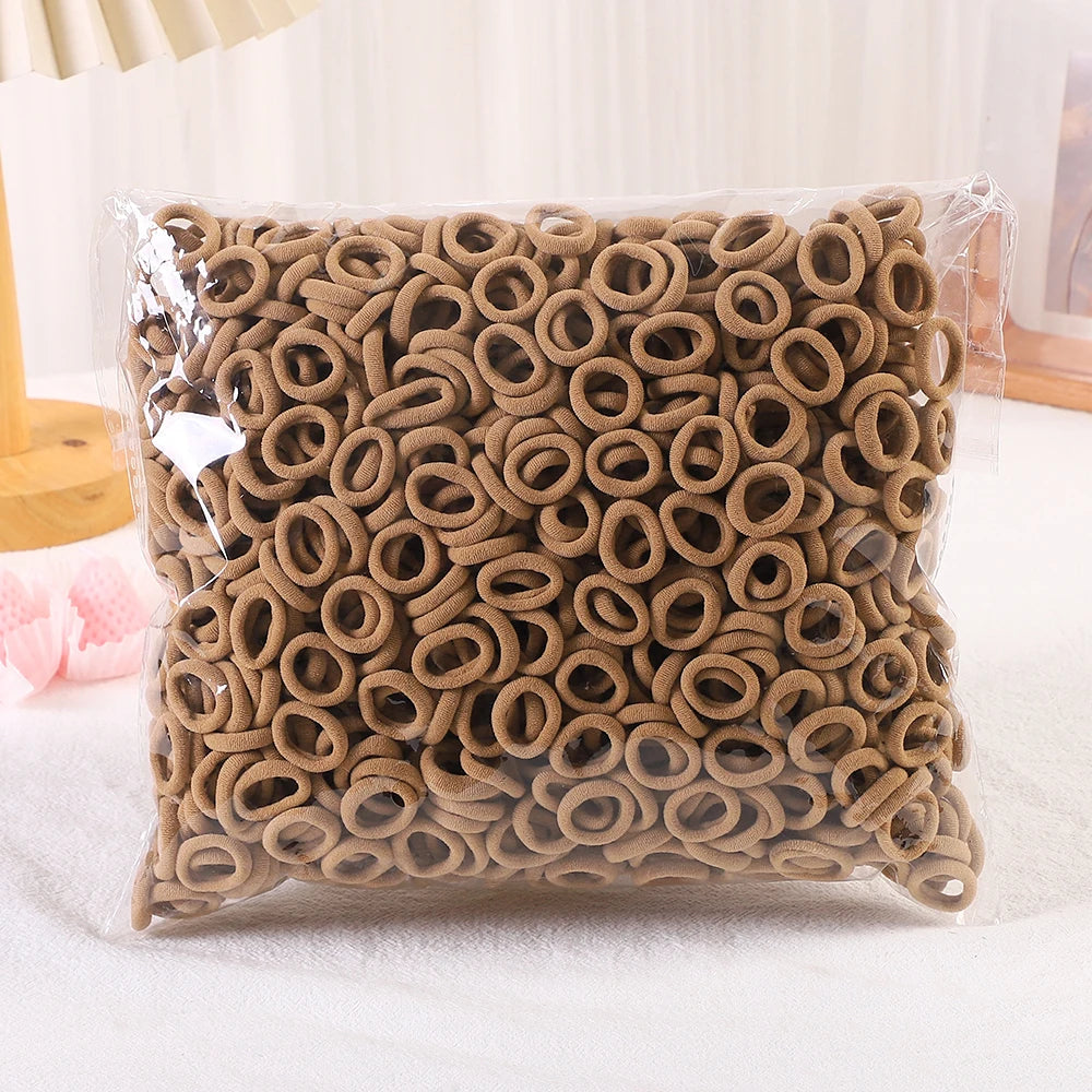 50/100/200Pcs Solid Color Hair Bands for Girls Kids Ponytail Hold Hair Tie Rubber Bands Hairhoop Scrunchie Hair Accessories