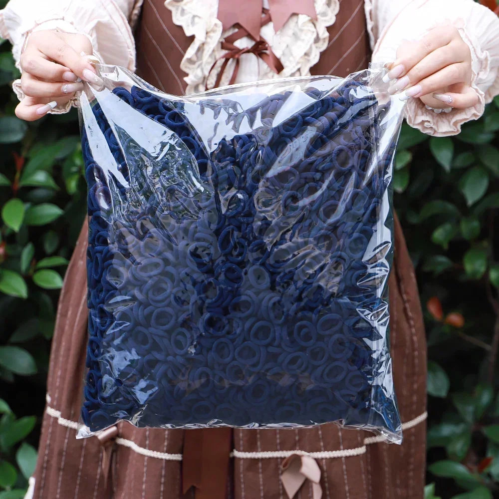 50/100Pcs Colorful Basic Nylon Ealstic Hair Ties for Girls Ponytail Hold Scrunchie Rubber Band Kid Fashion Hair Accessories