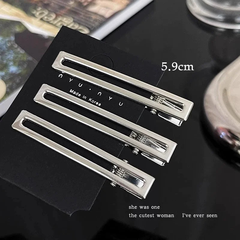 Women Metal Y2K Hair Clips Exquisite Duckbill Clip Girls Hairpins Side Bangs Barrettes Hairclip Girls Fashion Hair Accessories