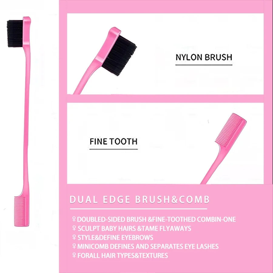 4pcs/Set 30g Edge Control Gel for Women Non-greasy Long Lasting Anti-frizz Wax Natural Ingredients Finishing Gel Cream and Brush