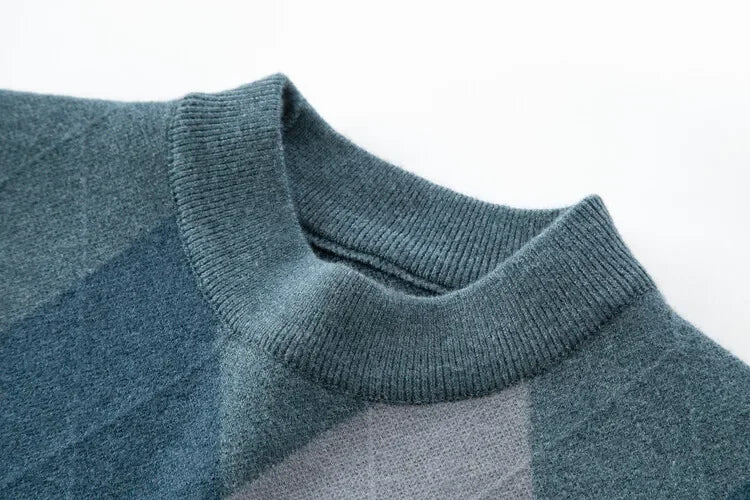New High Quality Men's  Fashion Business Casual Knitted Sweater Warm Pullover Tops Mens Clothes