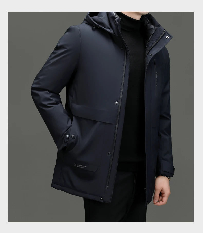 Top Grade Thicken Fashion Casual Outerwear Winter Designer Hooded Parka Coat Warm Mens Newest Jacket Windbreaker Mens Clothes