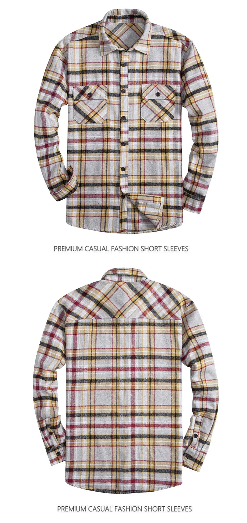 Mens Business Casual Shirts Plaid Flannel Button Down Shirt Classic Shirts Mens Clothes Sports Top