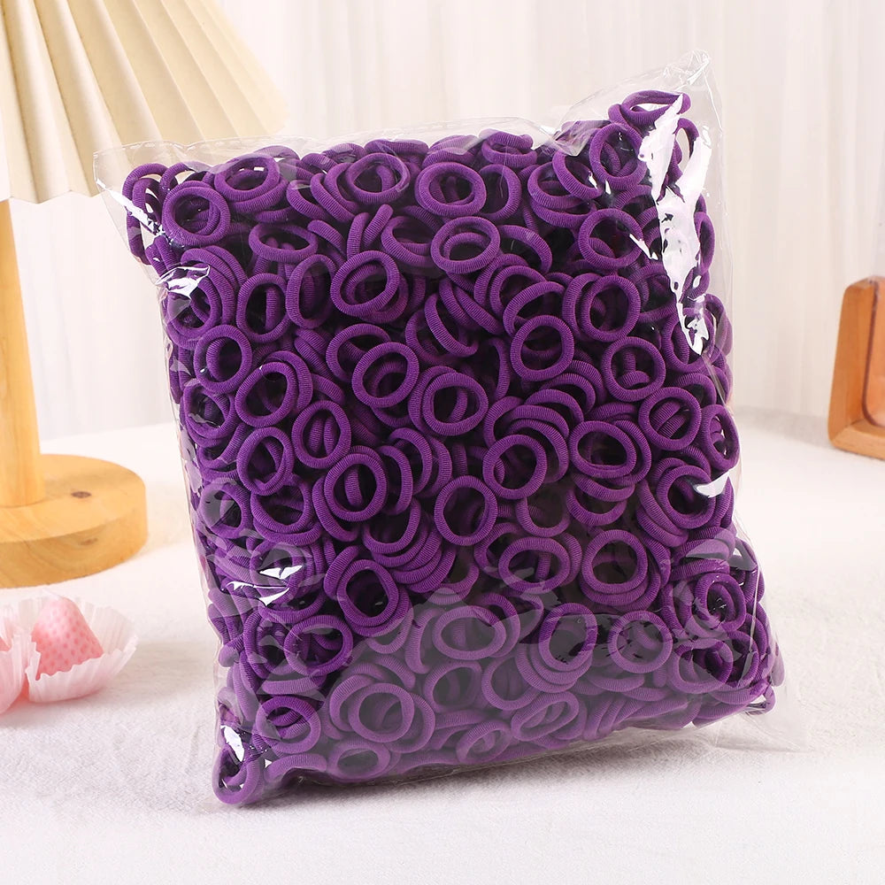 50/100/200Pcs Solid Color Hair Bands for Girls Kids Ponytail Hold Hair Tie Rubber Bands Hairhoop Scrunchie Hair Accessories