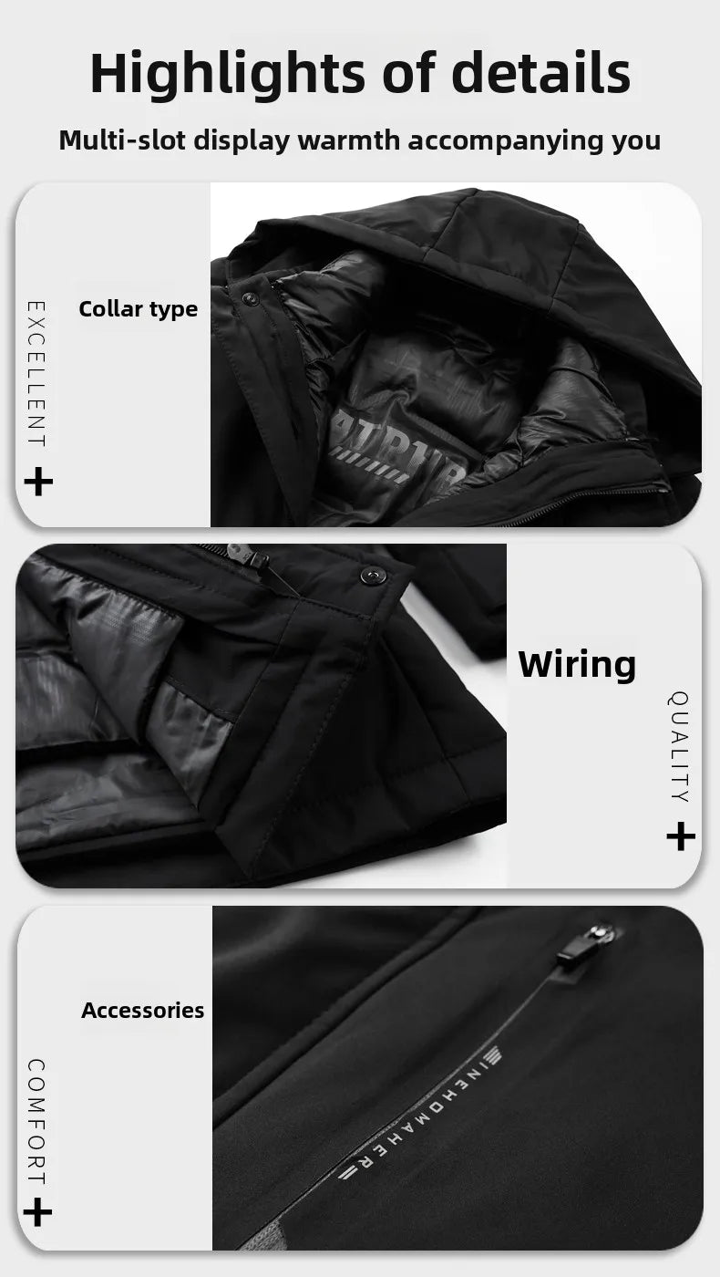 Top Grade Thicken Fashion Casual Outerwear Winter Designer Hooded Parka Coat Warm Mens Newest Jacket Windbreaker Mens Clothes