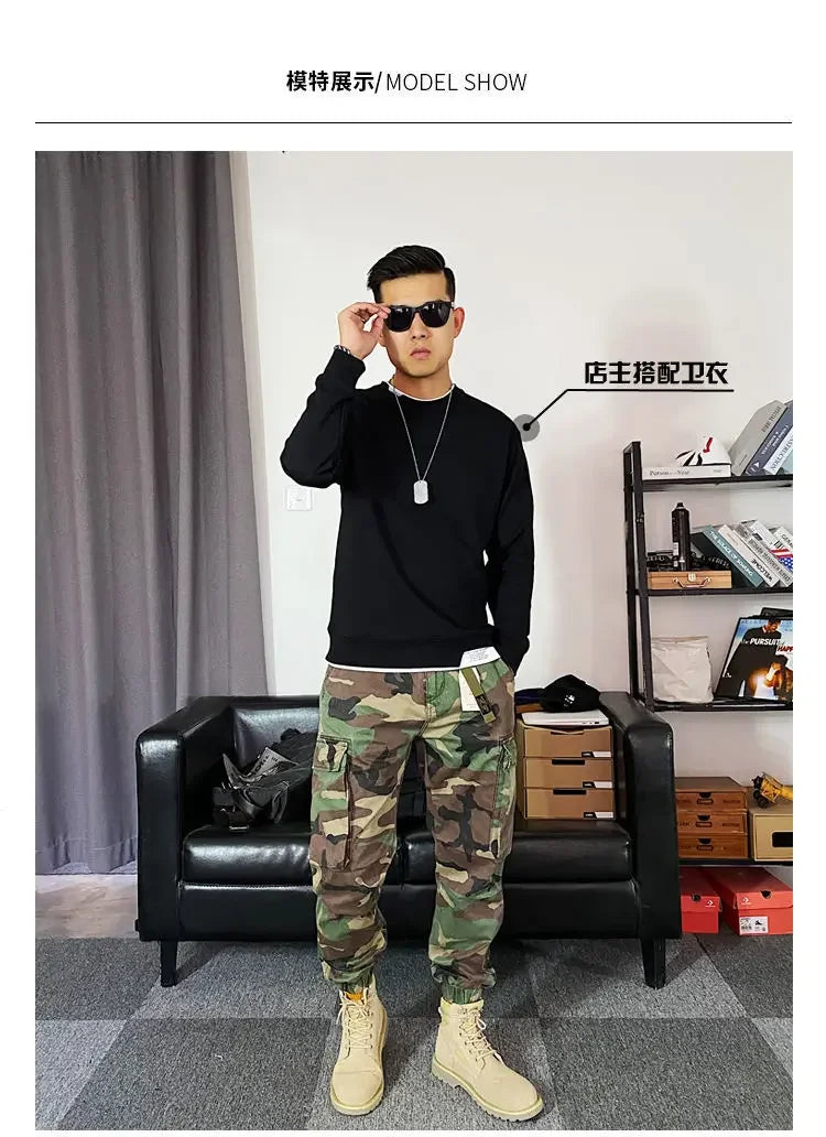 Mens Pants Camouflage New Harem Joggers Men Cargo Pants 2024 Hip Hop Casual Pockets Sweatpants Male Oversized Trousers men pants