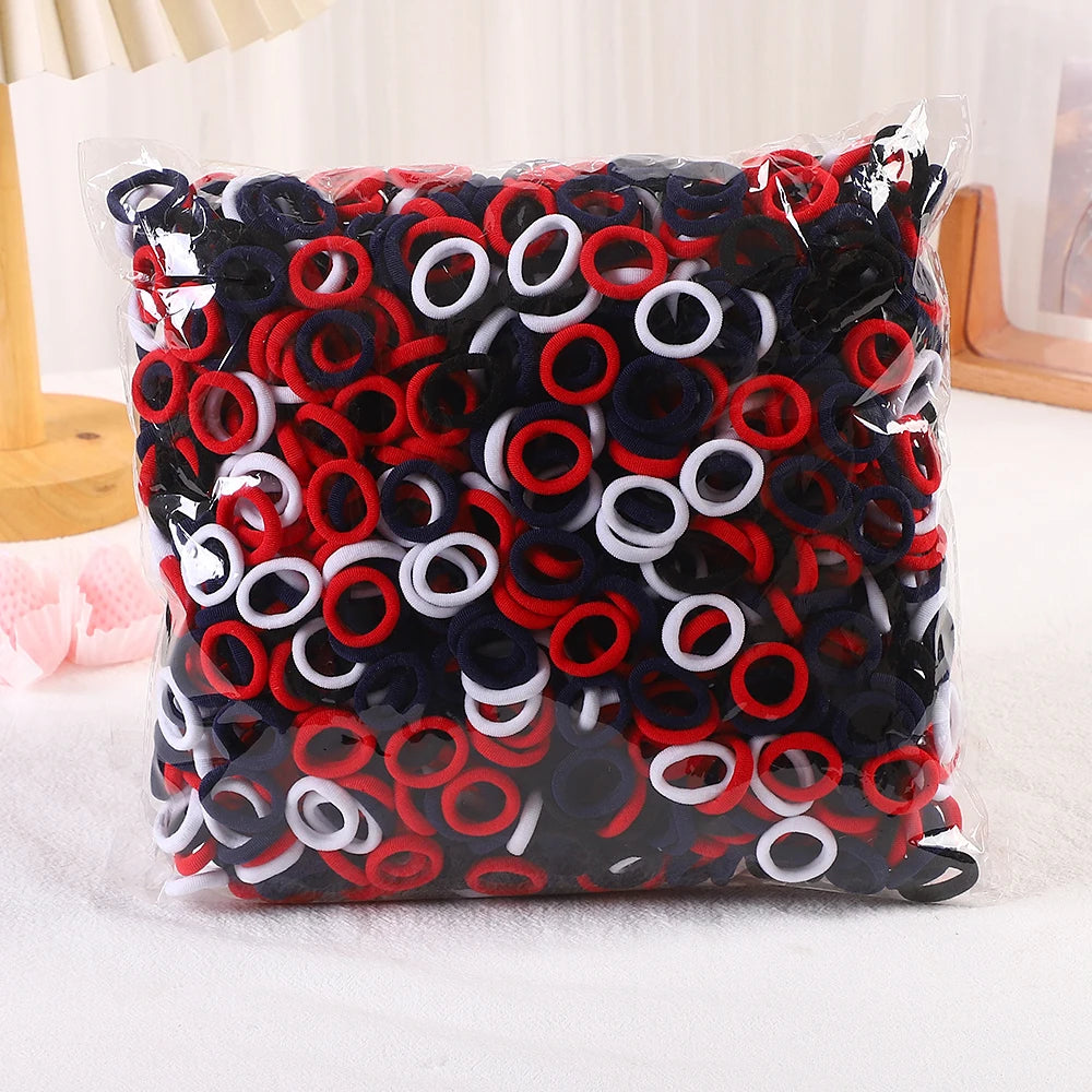 50/100/200Pcs Solid Color Hair Bands for Girls Kids Ponytail Hold Hair Tie Rubber Bands Hairhoop Scrunchie Hair Accessories