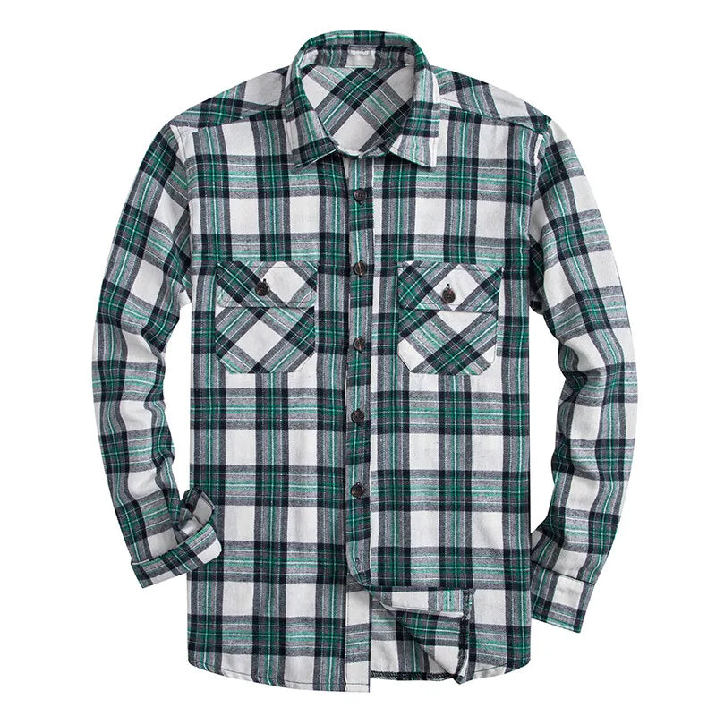 Mens Business Casual Shirts Plaid Flannel Button Down Shirt Classic Shirts Mens Clothes Sports Top
