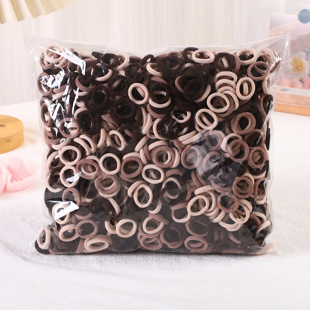 50/100/200Pcs Solid Color Hair Bands for Girls Kids Ponytail Hold Hair Tie Rubber Bands Hairhoop Scrunchie Hair Accessories