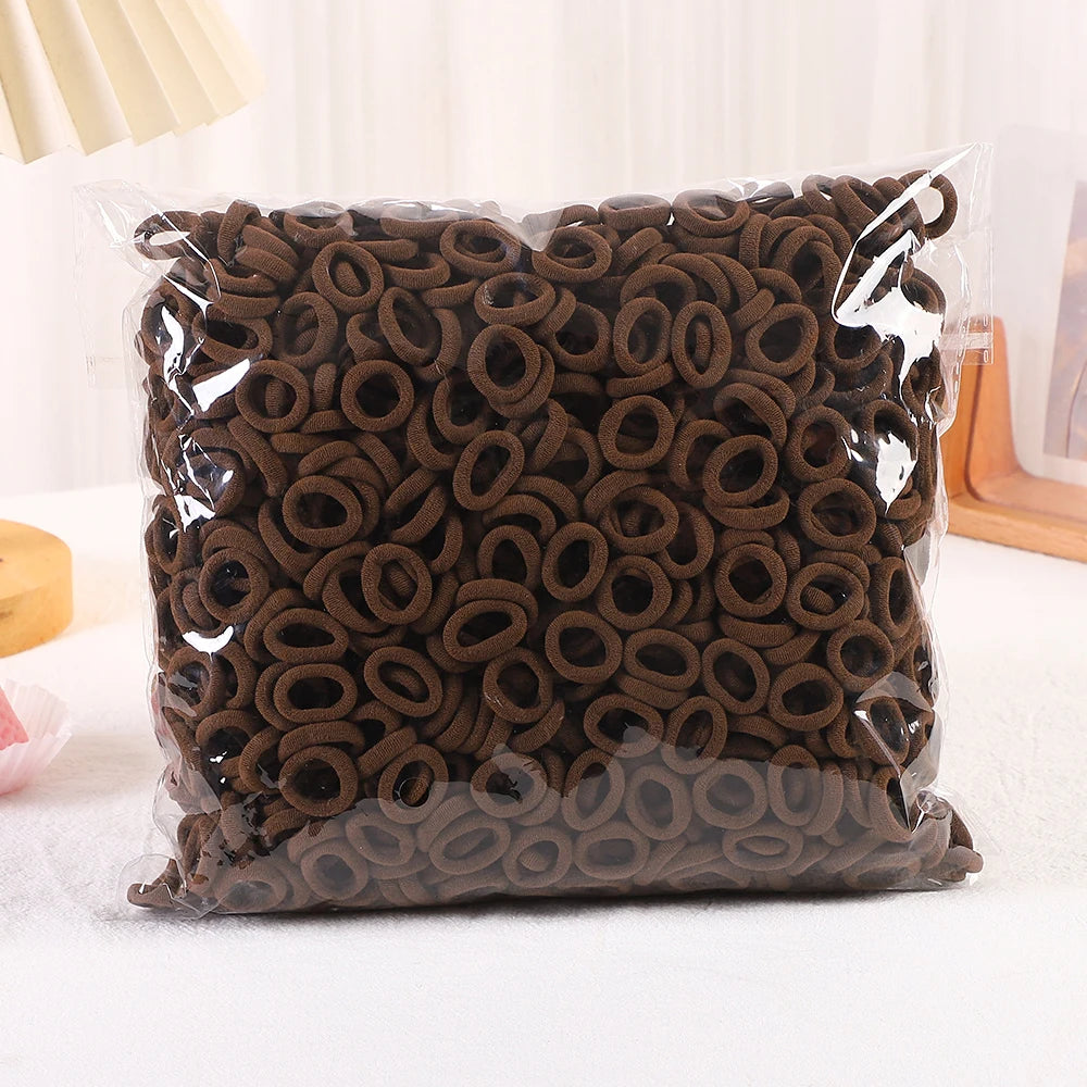 50/100/200Pcs Solid Color Hair Bands for Girls Kids Ponytail Hold Hair Tie Rubber Bands Hairhoop Scrunchie Hair Accessories