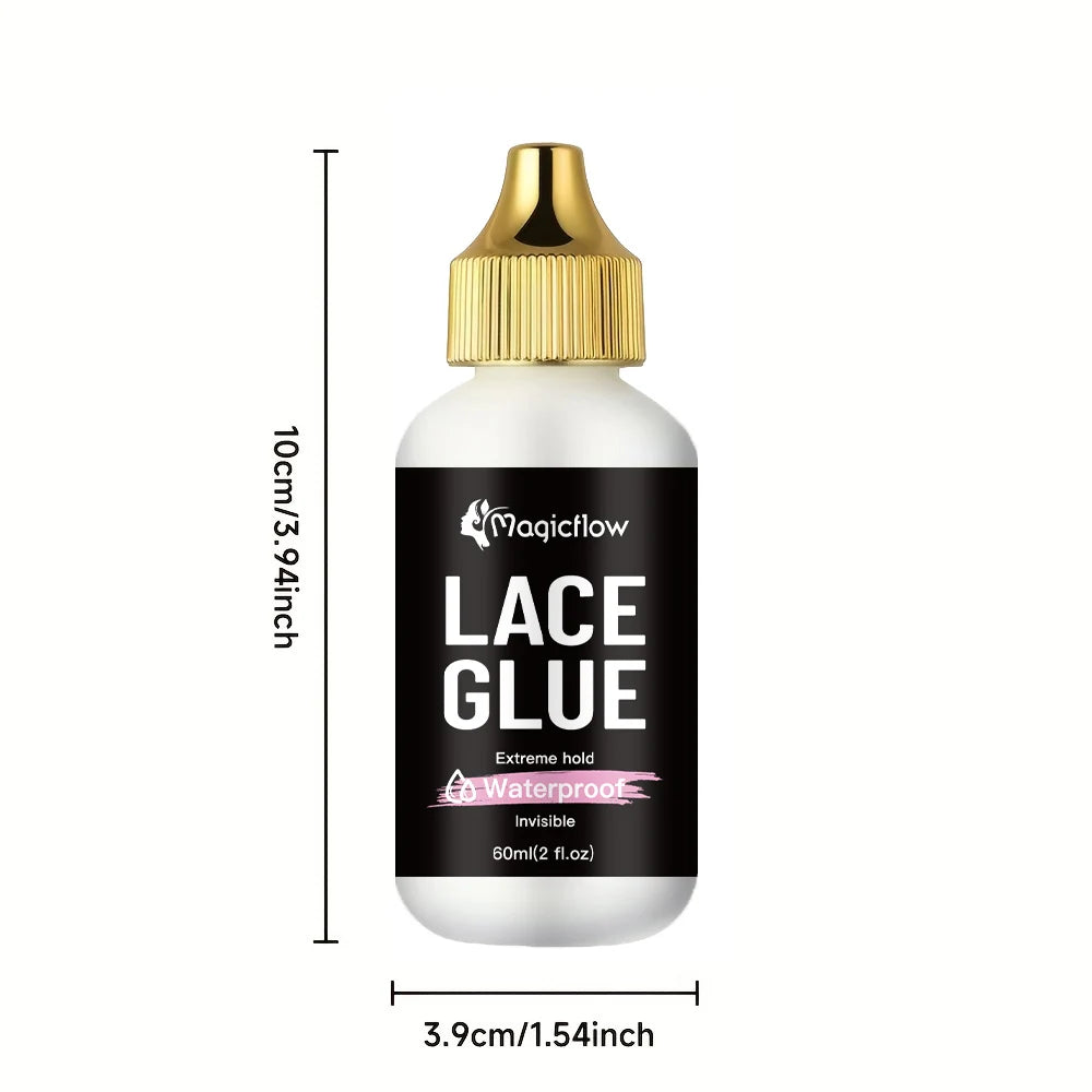 60ml/2fl.oz Waterproof Wig Lace Glue - Strong Hold, Invisible, Quick Dry & Easy Removal - No Odor Adhesive for All Wigs
