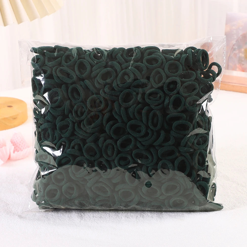 50/100/200Pcs Solid Color Hair Bands for Girls Kids Ponytail Hold Hair Tie Rubber Bands Hairhoop Scrunchie Hair Accessories