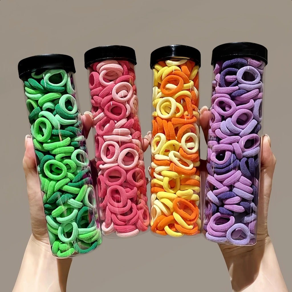 100PCS Girls Colorful Nylon Elastic Hair Bands Ponytail Hold Small Hair Tie Rubber Bands Women Scrunchie Kids Hair Accessories