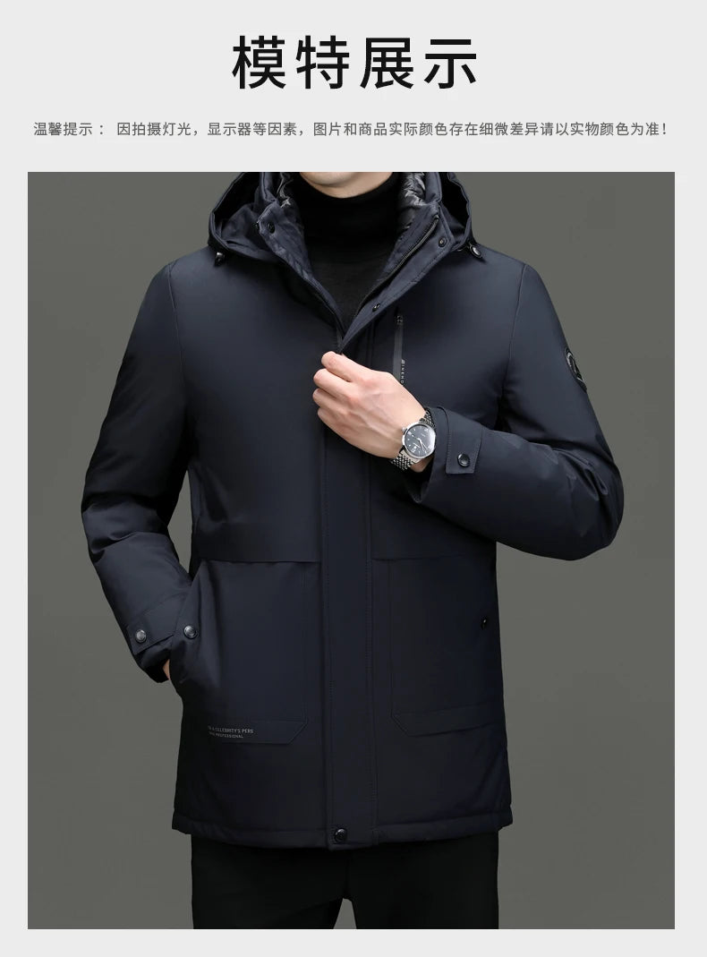 Top Grade Thicken Fashion Casual Outerwear Winter Designer Hooded Parka Coat Warm Mens Newest Jacket Windbreaker Mens Clothes