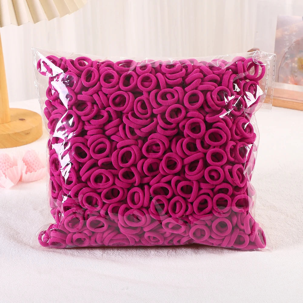 50/100/200Pcs Solid Color Hair Bands for Girls Kids Ponytail Hold Hair Tie Rubber Bands Hairhoop Scrunchie Hair Accessories