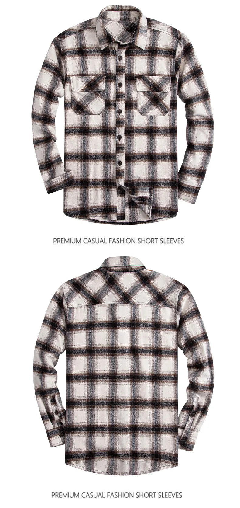 Mens Business Casual Shirts Plaid Flannel Button Down Shirt Classic Shirts Mens Clothes Sports Top