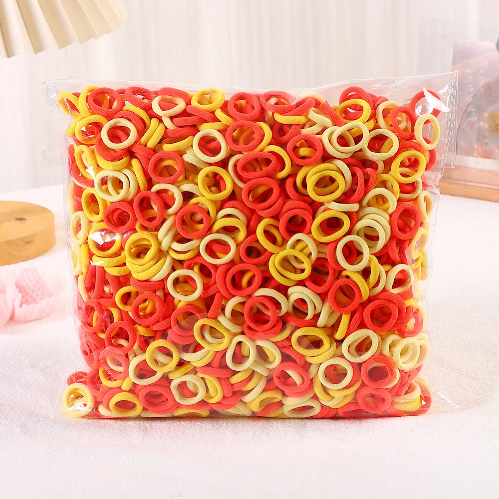 50/100/200Pcs Solid Color Hair Bands for Girls Kids Ponytail Hold Hair Tie Rubber Bands Hairhoop Scrunchie Hair Accessories