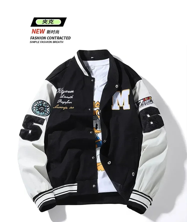 Mens Clothes Loose Fashion Baseball Uniform Outdoor Biker Travel Coat Men Loose Jacket Sportswear Motorcycle Jacket Men's Coat