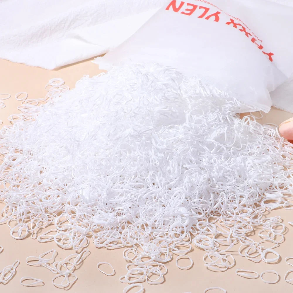 500Pcs Girls Colourful Disposable Rubber Band Elastic Hair Bands Headband Children Ponytail Holder Bands For Kids Accessories