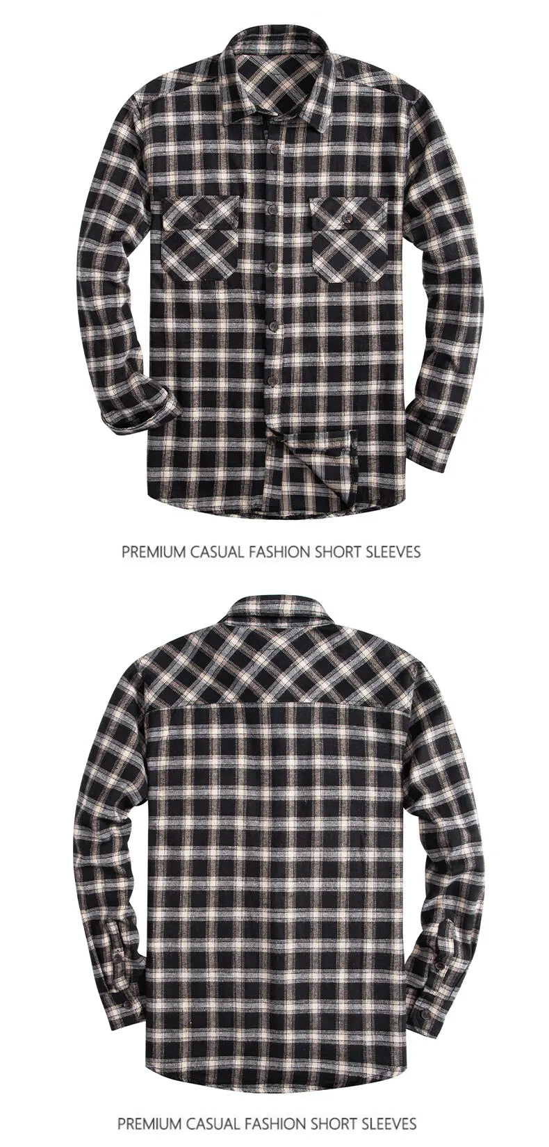 Mens Business Casual Shirts Plaid Flannel Button Down Shirt Classic Shirts Mens Clothes Sports Top