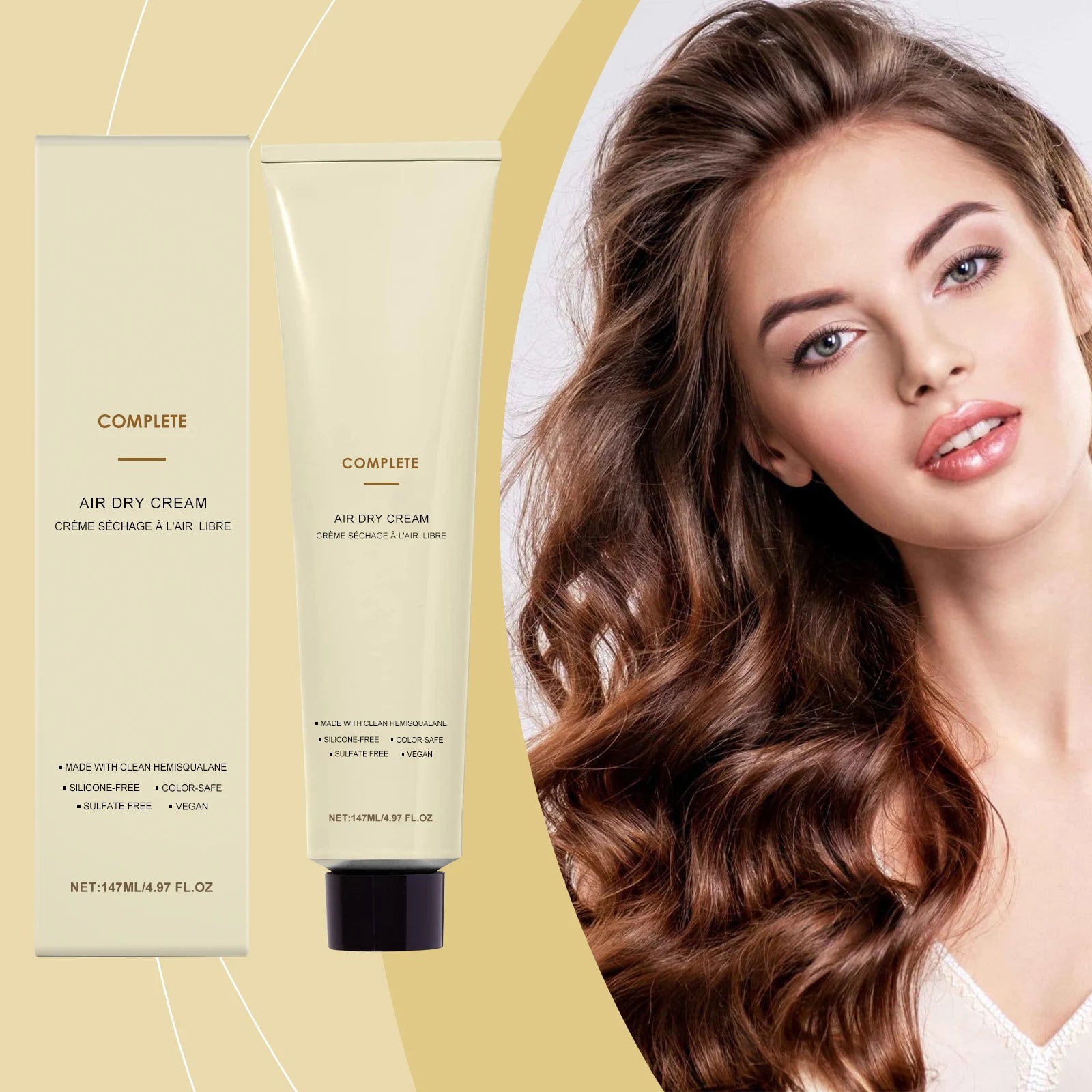 Smooth Curl Defining Cream Non-stick Hydrates & Eliminates Anti-Frizz Cream Define To Frizz, 147ml Hair-Smoothing E6M1