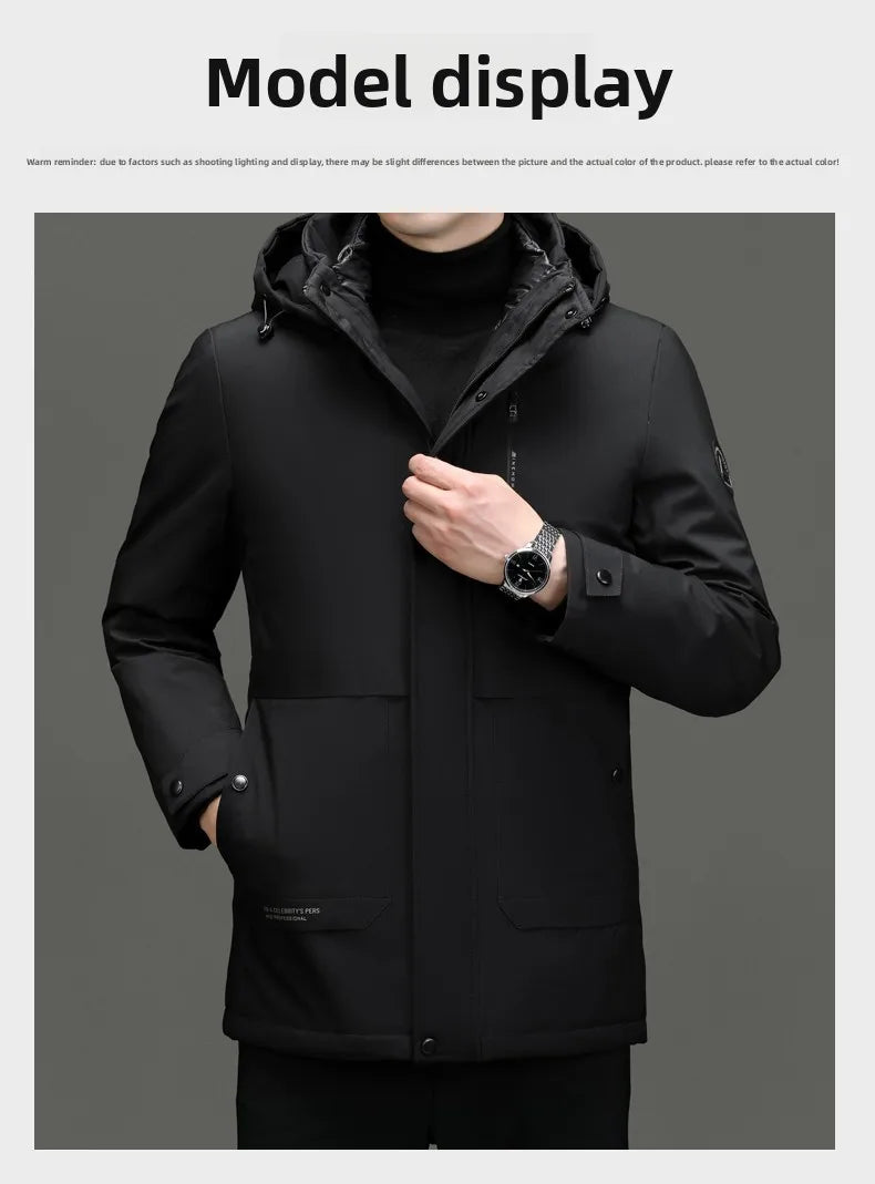Top Grade Thicken Fashion Casual Outerwear Winter Designer Hooded Parka Coat Warm Mens Newest Jacket Windbreaker Mens Clothes