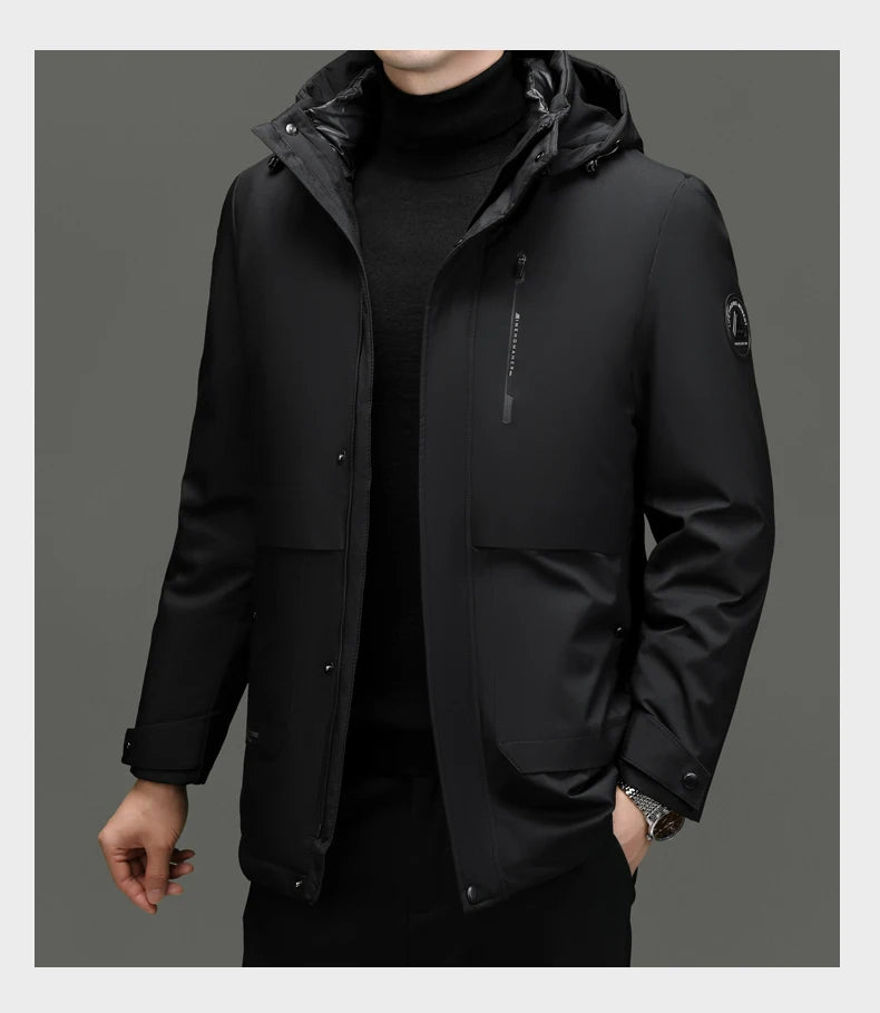 Top Grade Thicken Fashion Casual Outerwear Winter Designer Hooded Parka Coat Warm Mens Newest Jacket Windbreaker Mens Clothes