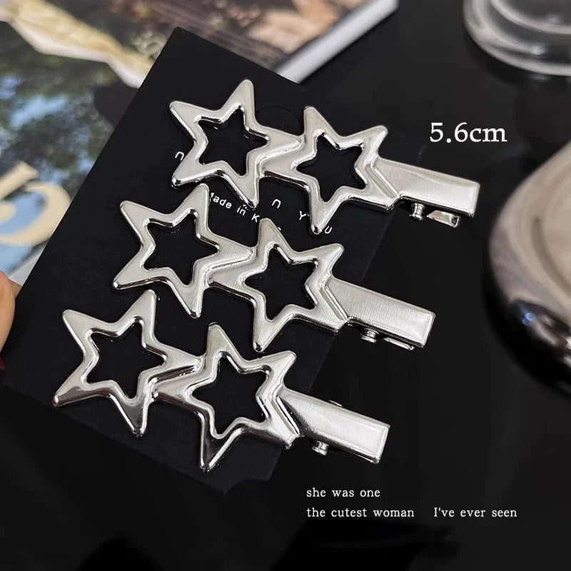 Women Metal Y2K Hair Clips Exquisite Duckbill Clip Girls Hairpins Side Bangs Barrettes Hairclip Girls Fashion Hair Accessories