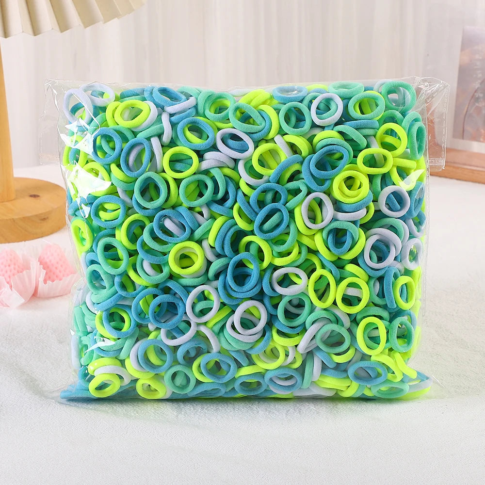 50/100/200Pcs Solid Color Hair Bands for Girls Kids Ponytail Hold Hair Tie Rubber Bands Hairhoop Scrunchie Hair Accessories