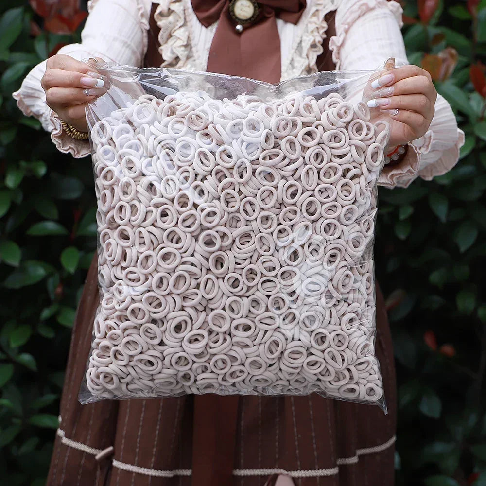 50/100Pcs Colorful Basic Nylon Ealstic Hair Ties for Girls Ponytail Hold Scrunchie Rubber Band Kid Fashion Hair Accessories