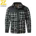 Mens Cotton Jacket Autumn Winter 2025 Check Print Warm Casual Business Office Lapel Coat Man Middle-aged Elderly Cotton Clothes
