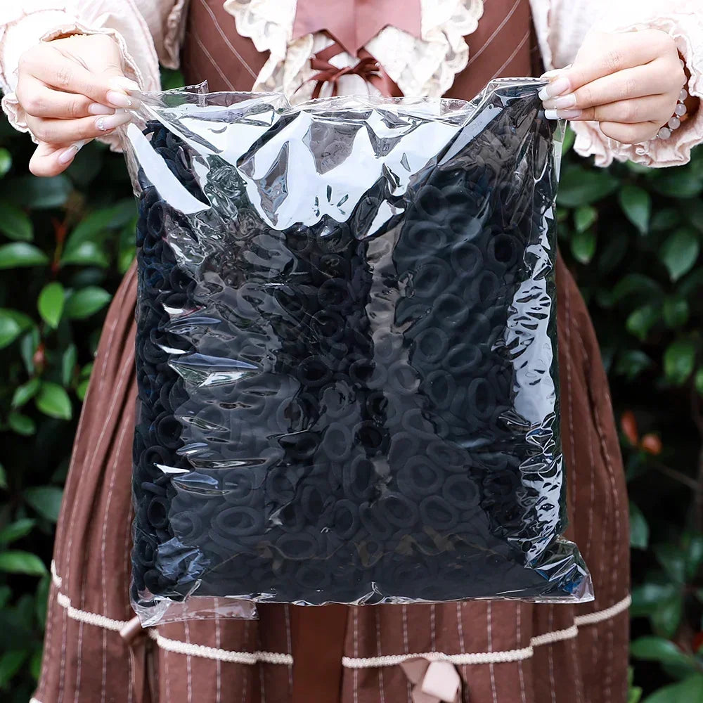 50/100Pcs Colorful Basic Nylon Ealstic Hair Ties for Girls Ponytail Hold Scrunchie Rubber Band Kid Fashion Hair Accessories