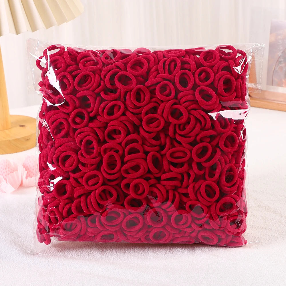 50/100/200Pcs Solid Color Hair Bands for Girls Kids Ponytail Hold Hair Tie Rubber Bands Hairhoop Scrunchie Hair Accessories