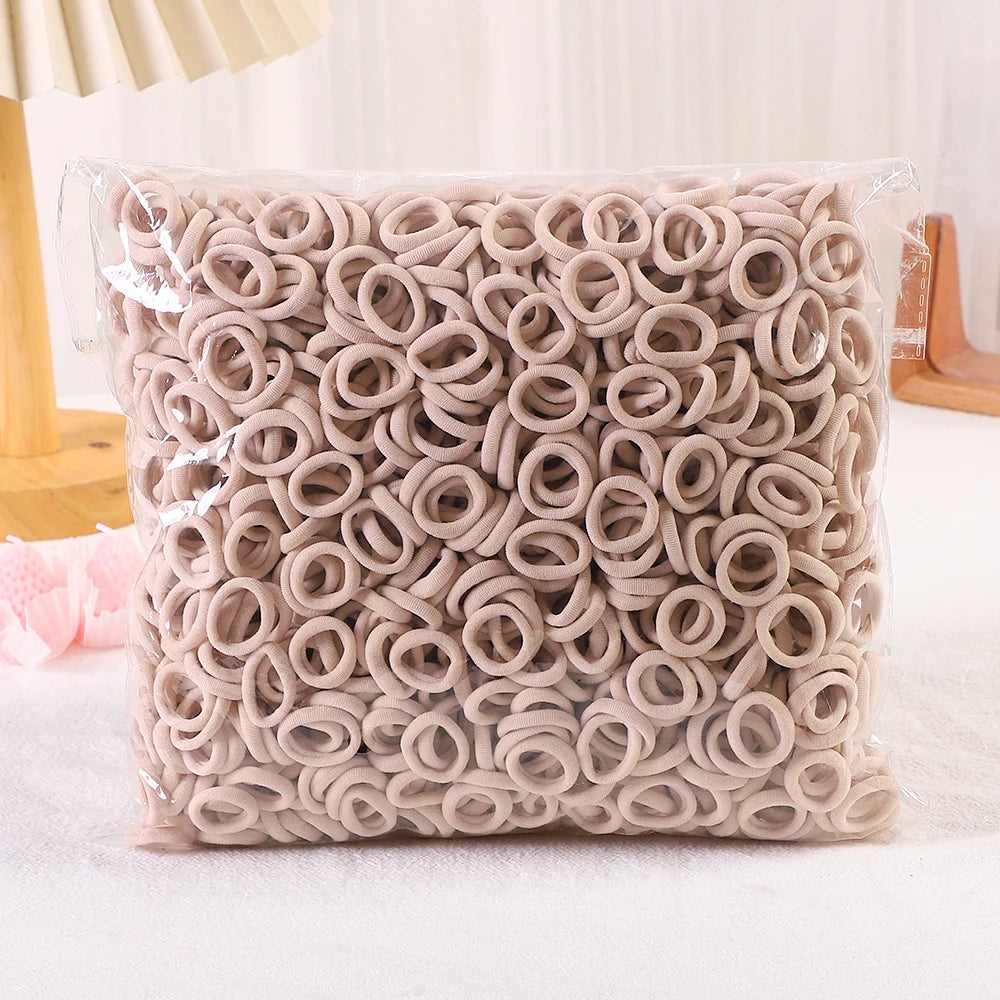 50/100/200Pcs Solid Color Hair Bands for Girls Kids Ponytail Hold Hair Tie Rubber Bands Hairhoop Scrunchie Hair Accessories