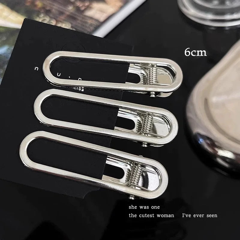 Women Metal Y2K Hair Clips Exquisite Duckbill Clip Girls Hairpins Side Bangs Barrettes Hairclip Girls Fashion Hair Accessories