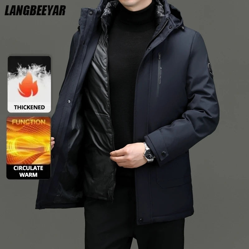 Top Grade Thicken Fashion Casual Outerwear Winter Designer Hooded Parka Coat Warm Mens Newest Jacket Windbreaker Mens Clothes
