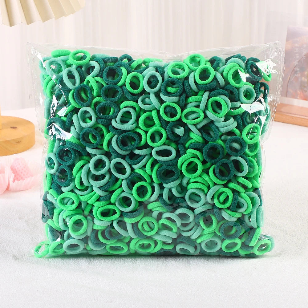 50/100/200Pcs Solid Color Hair Bands for Girls Kids Ponytail Hold Hair Tie Rubber Bands Hairhoop Scrunchie Hair Accessories