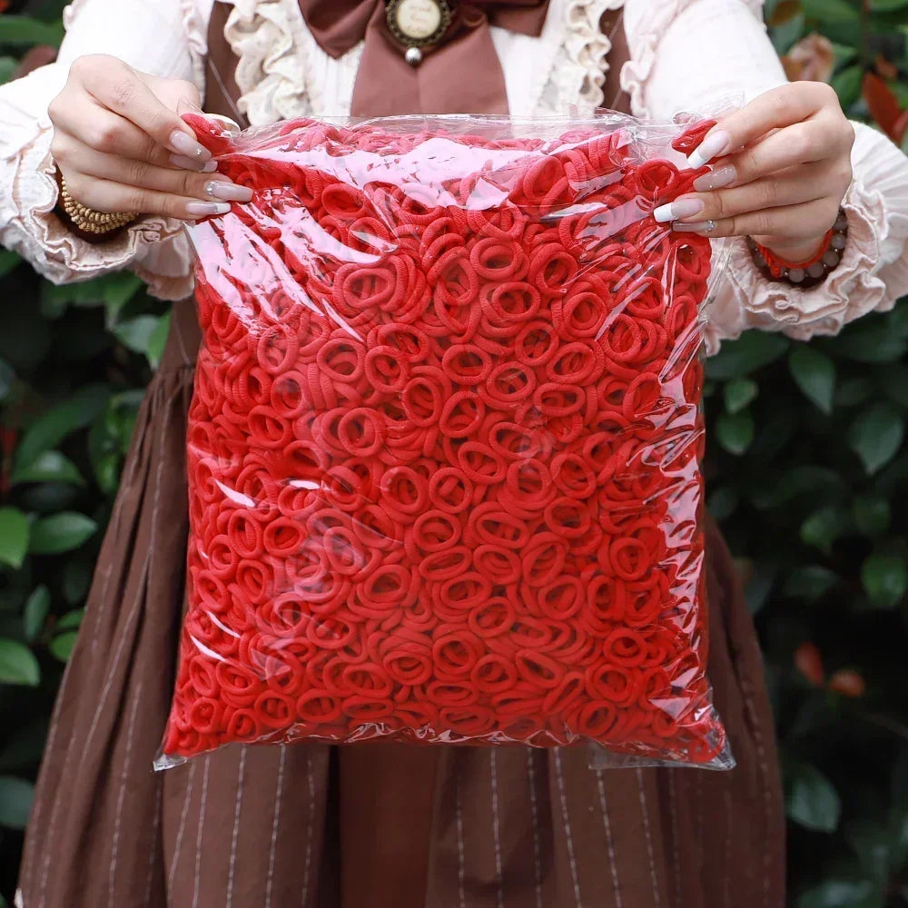 50/100Pcs Colorful Basic Nylon Ealstic Hair Ties for Girls Ponytail Hold Scrunchie Rubber Band Kid Fashion Hair Accessories