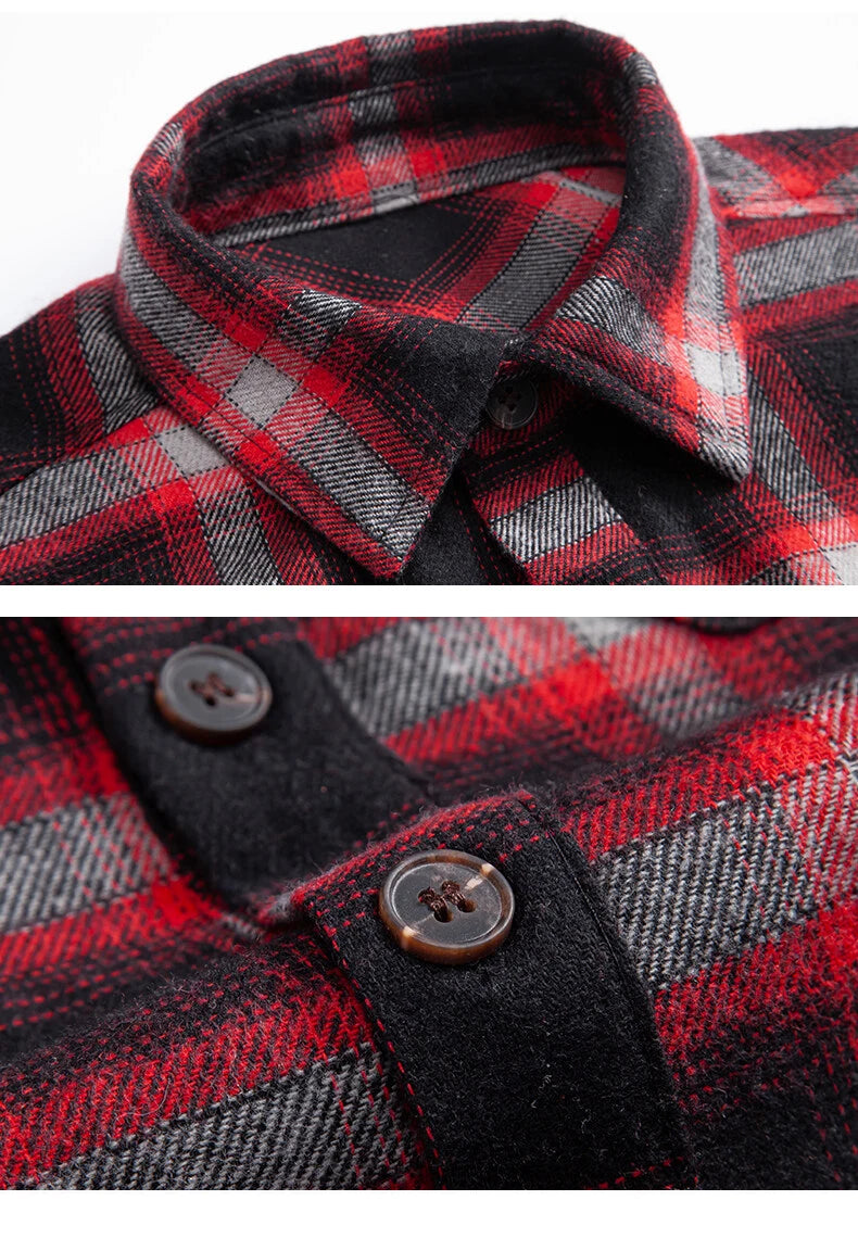 Mens Business Casual Shirts Plaid Flannel Button Down Shirt Classic Shirts Mens Clothes Sports Top