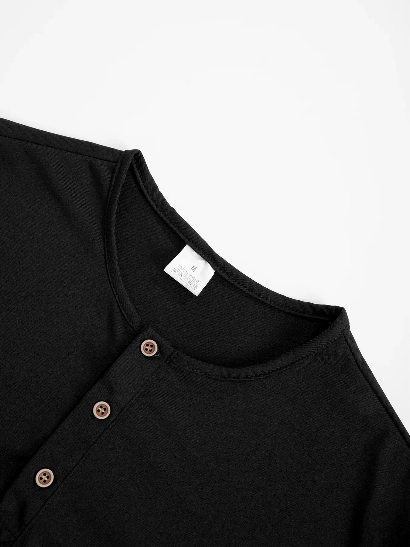 Men's Long Sleeved Henley Neck T-shirt Slim Fit Bottoming Shirt Fitness Tops Tees Button Neck Casual Cozy Tshirt